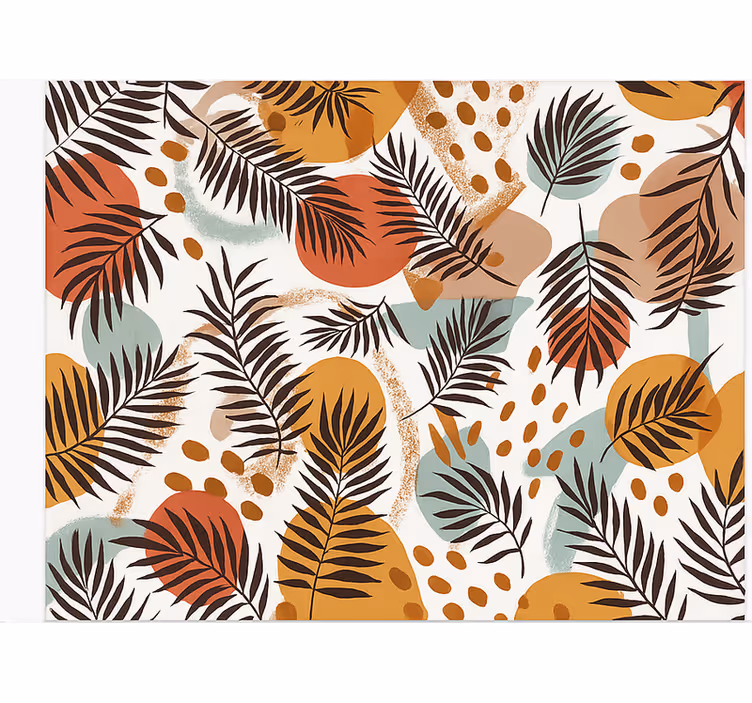 Store enrouleur salon feuille tropicale colorée - TenStickers