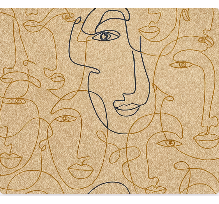 Store enrouleur salon silhouettes de visage - TenStickers