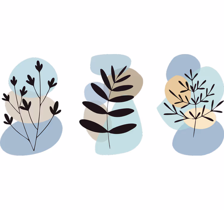 Store enrouleur chambre plantes abstraites cercles colorés - TenStickers