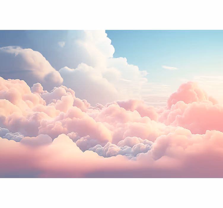 Store enrouleur chambre enfant paysage nuage rose - TenStickers