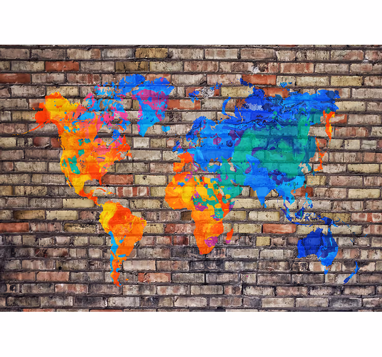 Store enrouleur chambre enfant carte du monde politique - TenStickers