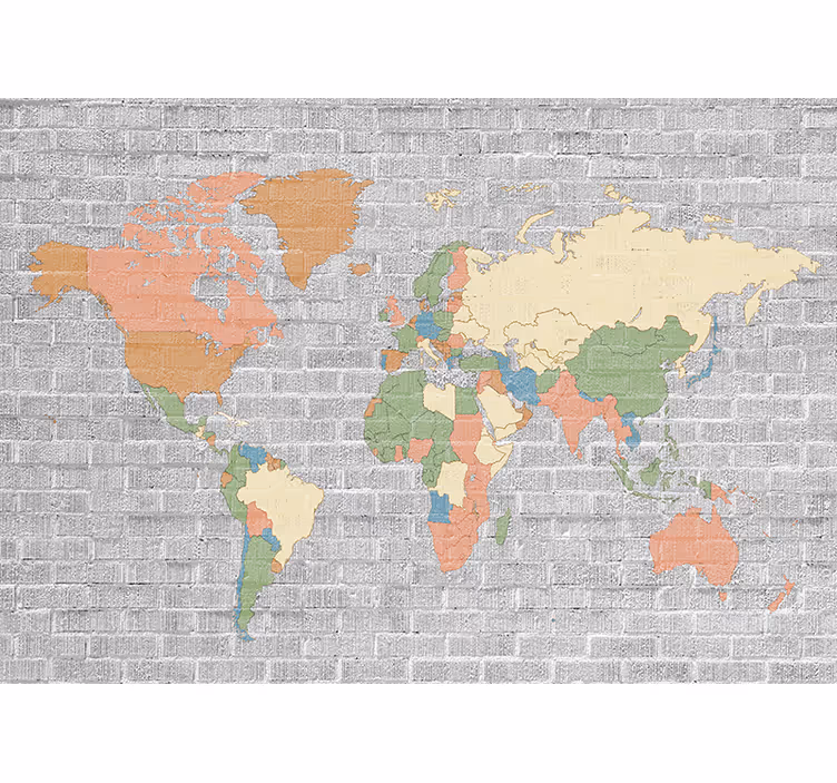 Store enrouleur chambre enfant carte du monde vintage - TenStickers