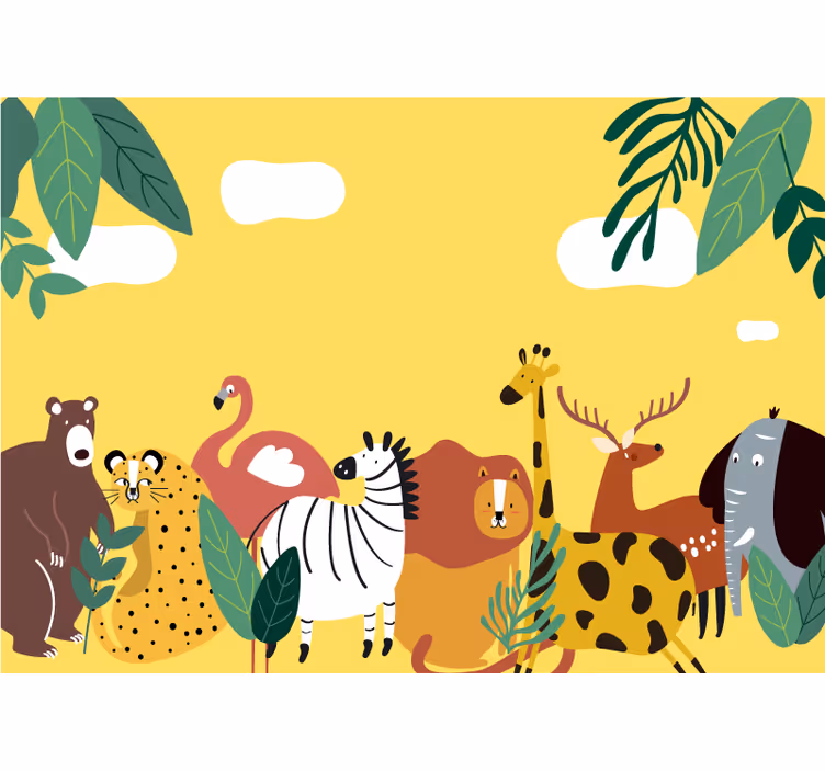 Store enrouleur chambre enfant animaux sauvages variés - TenStickers