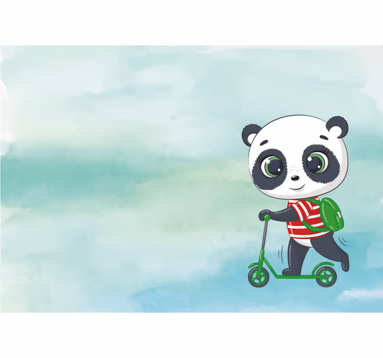 Store enrouleur chambre enfant t-shirt panda italien - TenStickers