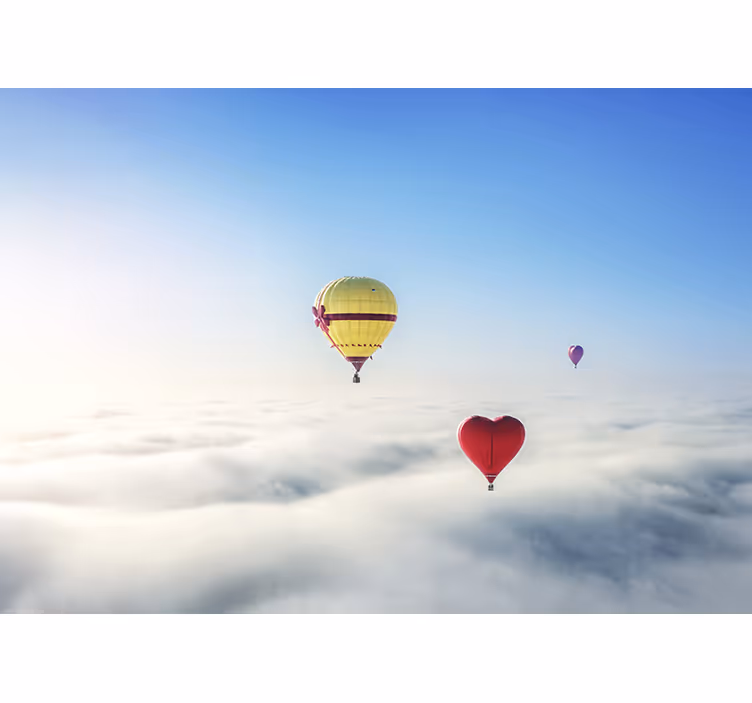 Store enrouleur chambre enfant ballon cœur dans le ciel - TenStickers