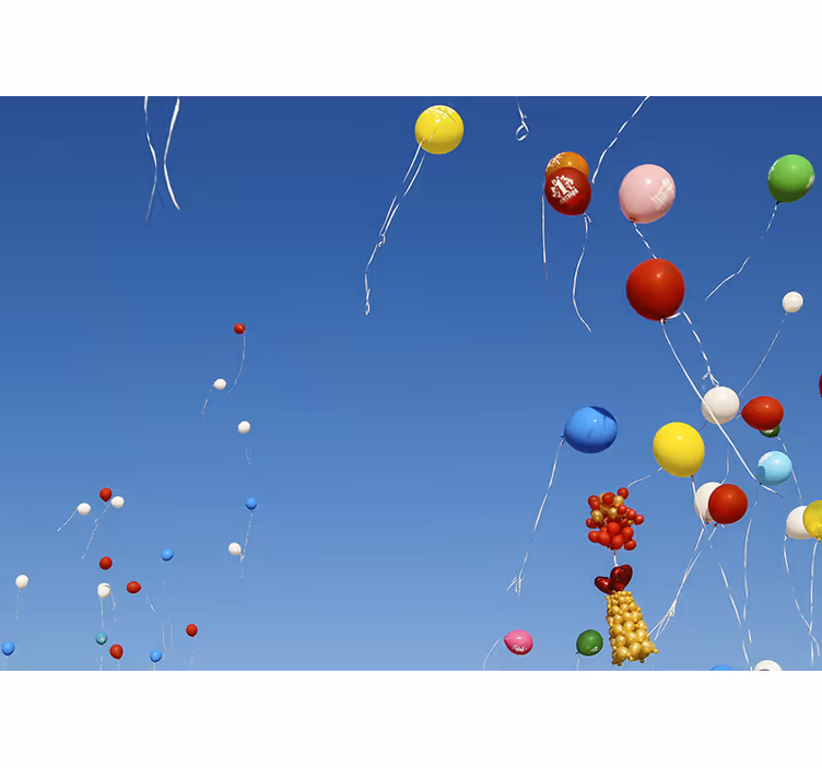 Store enrouleur chambre enfant ballons colorés dans le ciel - TenStickers