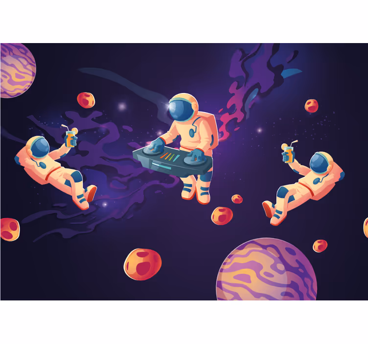 Store enrouleur chambre enfant astronautes amusants - TenStickers