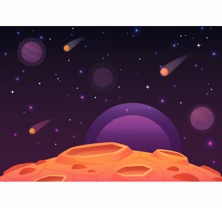 Store enrouleur chambre enfant planète cartoon - TenStickers