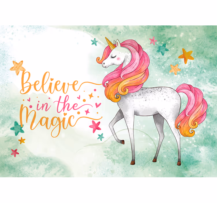 Store enrouleur chambre enfant licorne magique - TenStickers