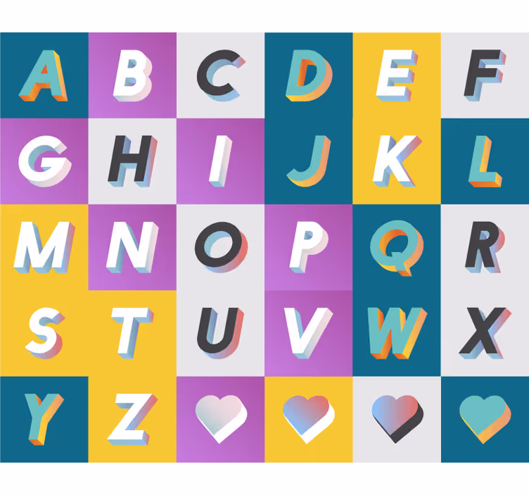 Store enrouleur chambre enfant aire de jeu alphabet coloré - TenStickers