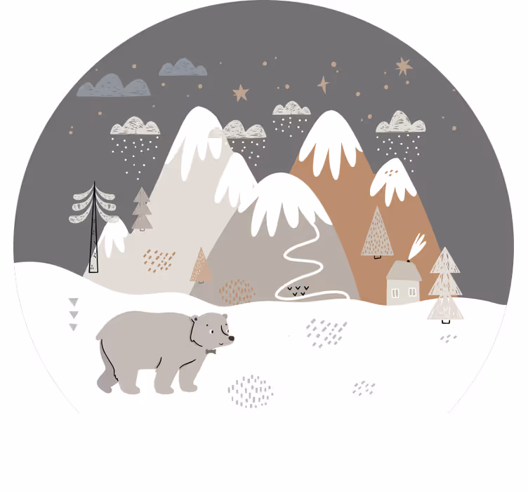 Store enrouleur chambre enfant animaux sauvages nordiques - TenStickers