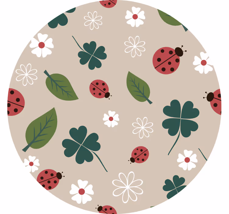 Store enrouleur chambre enfant feuilles avec coccinelle - TenStickers