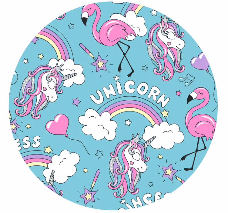 Store enrouleur chambre enfant motif licorne flamant rose - TenStickers