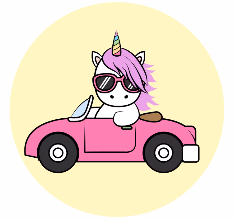 Store enrouleur chambre enfant licorne cool en conduite - TenStickers