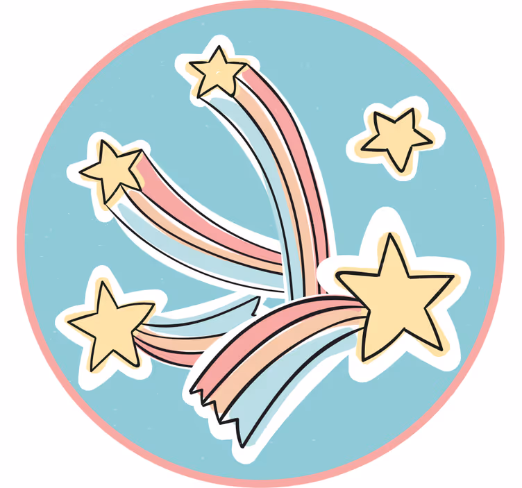 Store enrouleur chambre enfant étoile arc-en-ciel filante - TenStickers