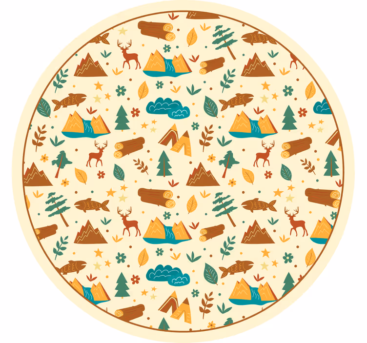 Store enrouleur chambre enfant dessin camping montagne - TenStickers