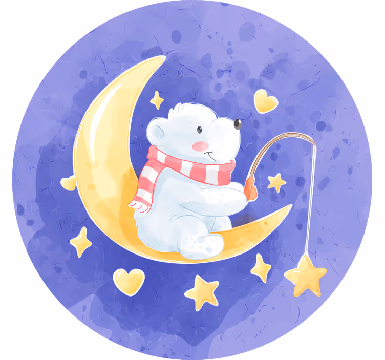 Store enrouleur chambre enfant ours pêche étoiles nordiques - TenStickers