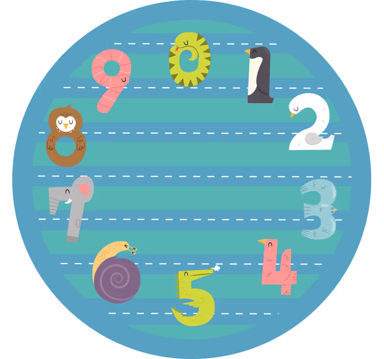 Store enrouleur chambre enfant chiffres animaux - TenStickers