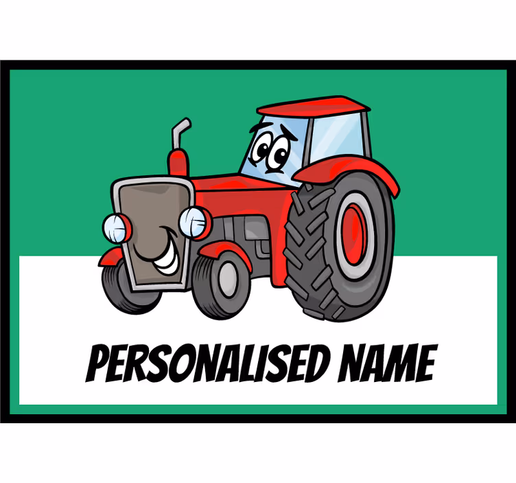 Store enrouleur chambre enfant tracteur rouge personnalisé - TenStickers