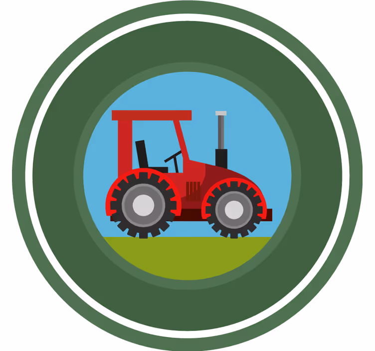 Store enrouleur chambre enfant tracteur vert rond - TenStickers