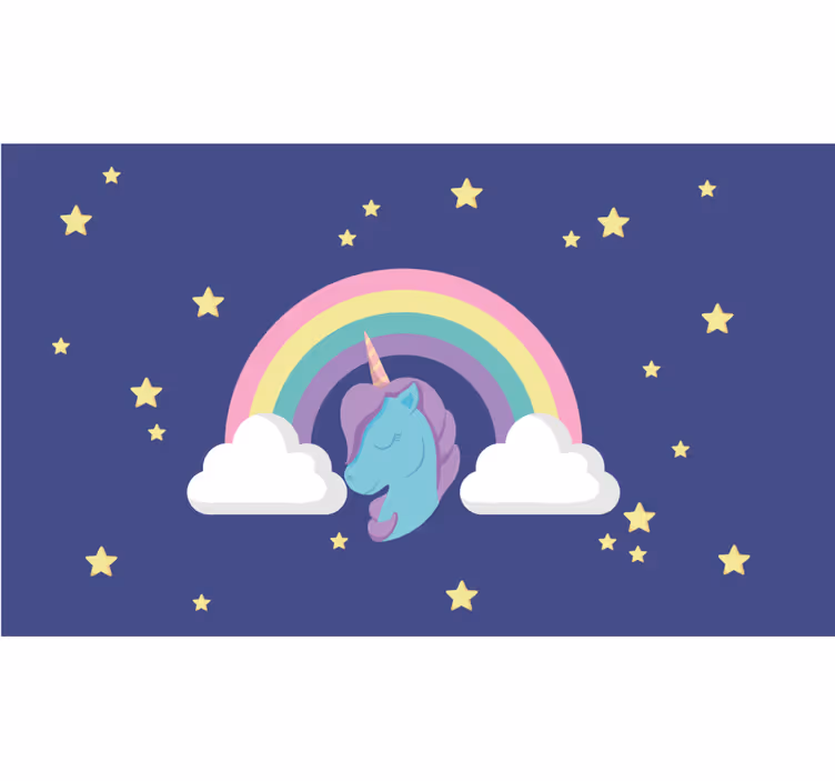 Store enrouleur chambre enfant licorne arc-en-ciel - TenStickers