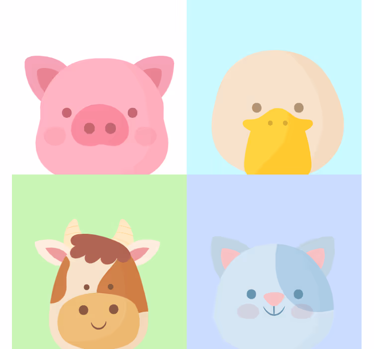 Store enrouleur chambre enfant 4 animaux de la ferme - TenStickers