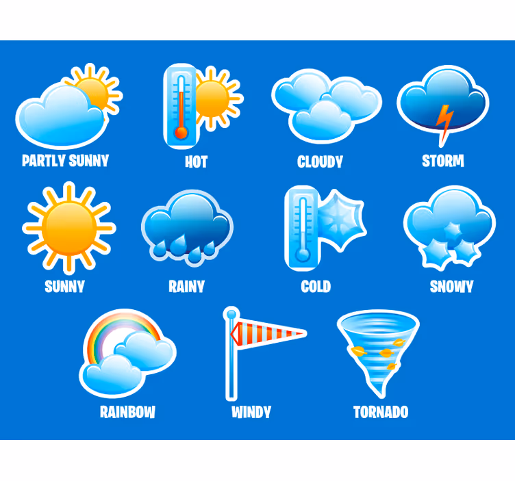 Store enrouleur chambre enfant météo enfants - TenStickers