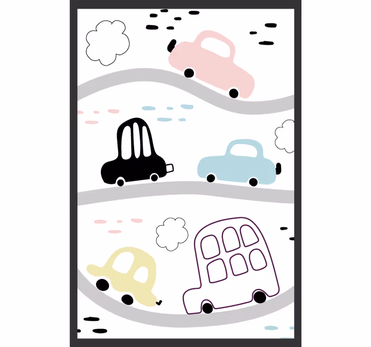 Store enrouleur chambre enfant véhicules et routes - TenStickers