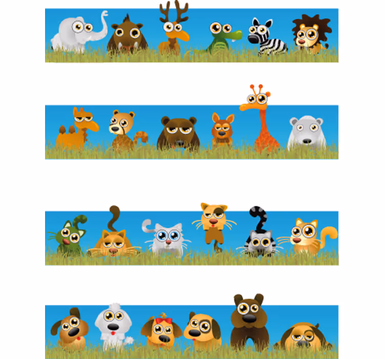 Store enrouleur chambre enfant rayures animaux - TenStickers