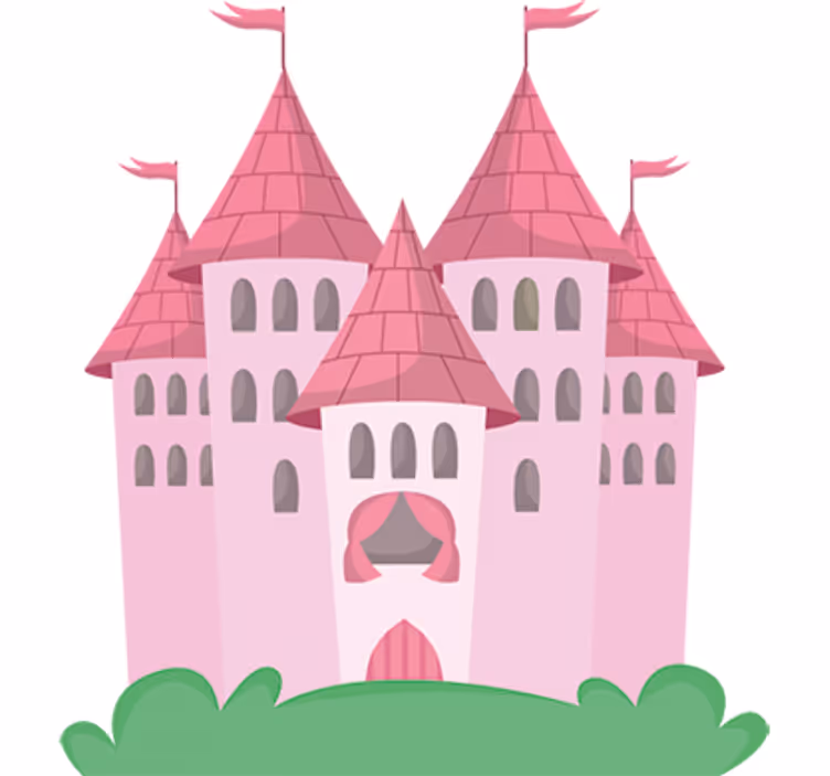 Store enrouleur chambre enfant château rose - TenStickers