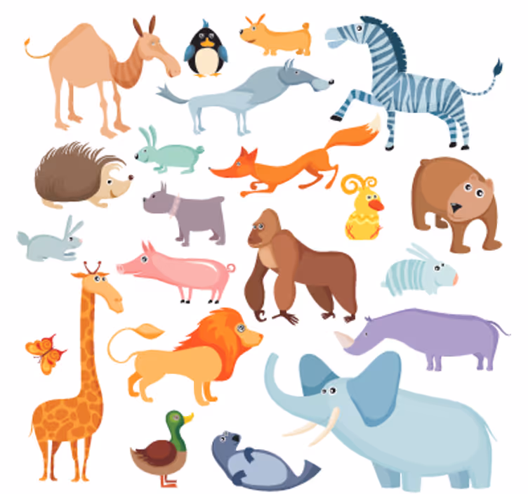 Store enrouleur chambre enfant autocollant animaux sauvages - TenStickers