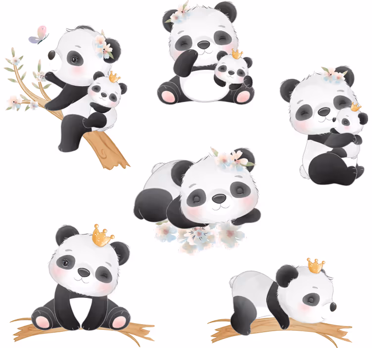 Store enrouleur chambre enfant vie de panda - TenStickers