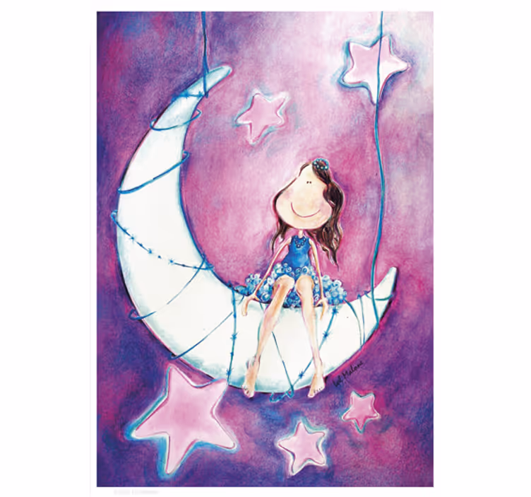 Store enrouleur chambre enfant autocollant lune lol malone - TenStickers