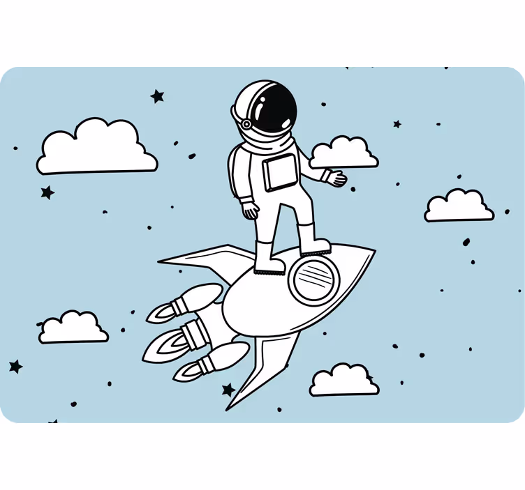 Store enrouleur chambre enfant astronaute et étoiles - TenStickers