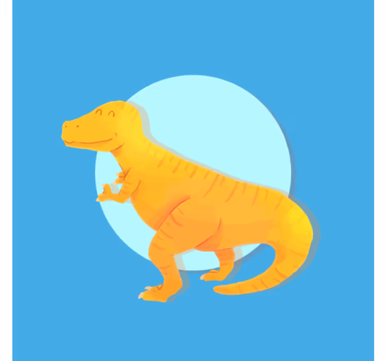 Store enrouleur chambre enfant dinosaure t-rex jaune - TenStickers