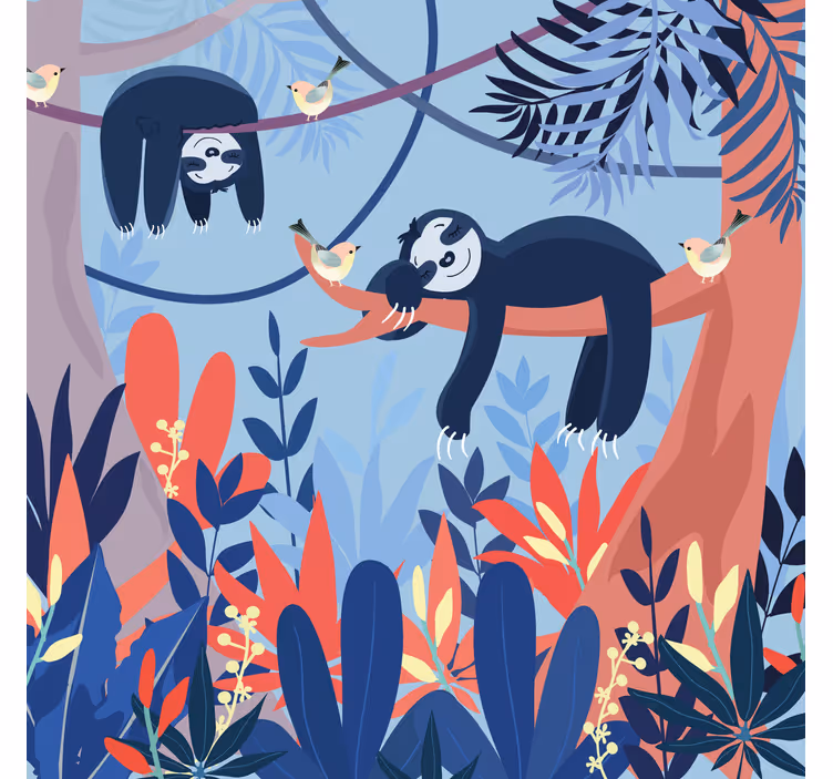 Store enrouleur chambre enfant animaux endormis en forêt - TenStickers