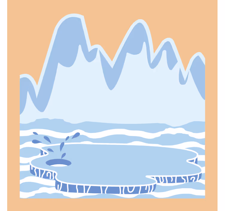 Store enrouleur chambre enfant montagnes de glace bleue - TenStickers