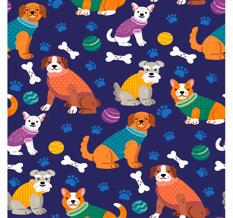 Store enrouleur chambre enfant motif chiens coloré - TenStickers