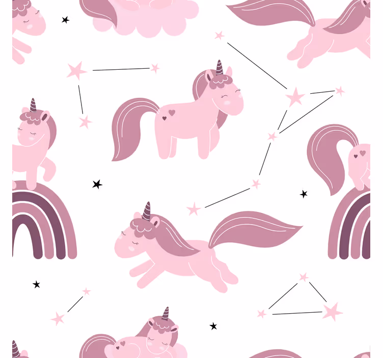 Store enrouleur chambre enfant licornes drôles étoiles - TenStickers