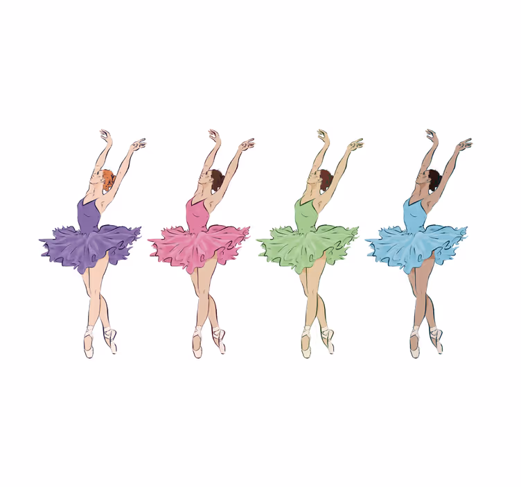 Store enrouleur chambre enfant danseurs de ballet colorés - TenStickers