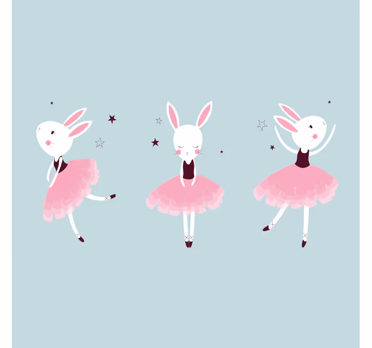 Store enrouleur chambre enfant danseuse lapin roses - TenStickers