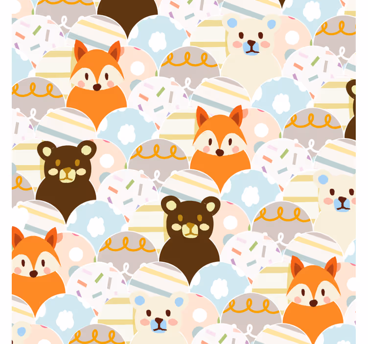 Store enrouleur chambre enfant design ours et renard - TenStickers