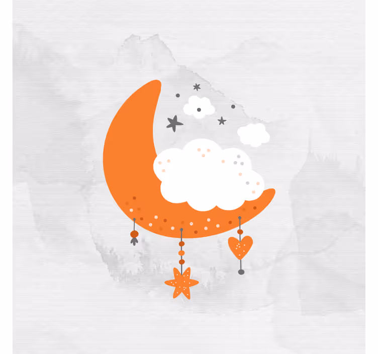 Store enrouleur chambre enfant lune et nuages minimalistes - TenStickers
