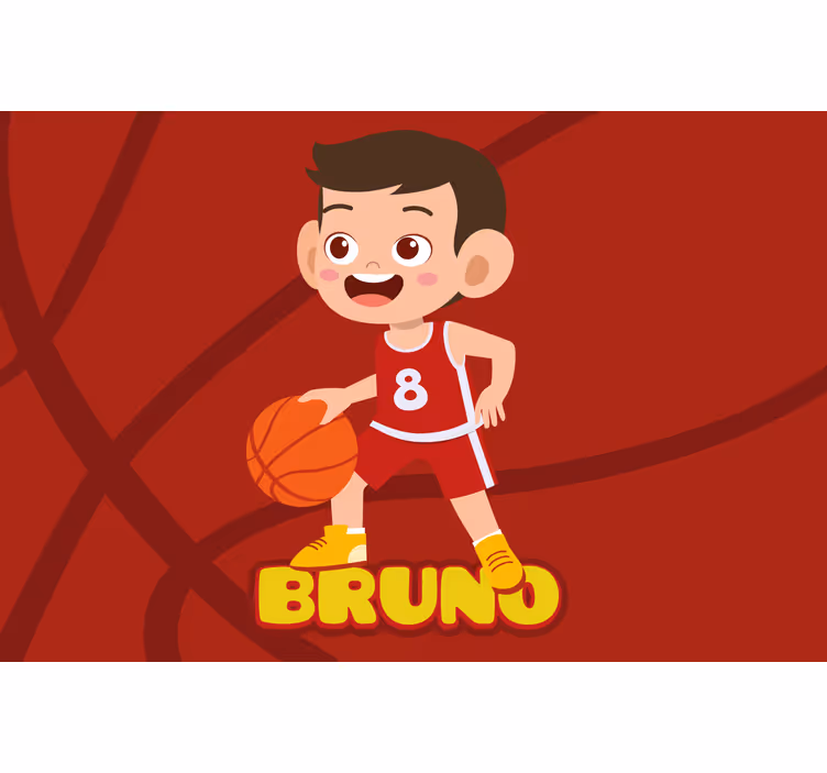 Store enrouleur chambre enfant joueur de basket avec nom - TenStickers