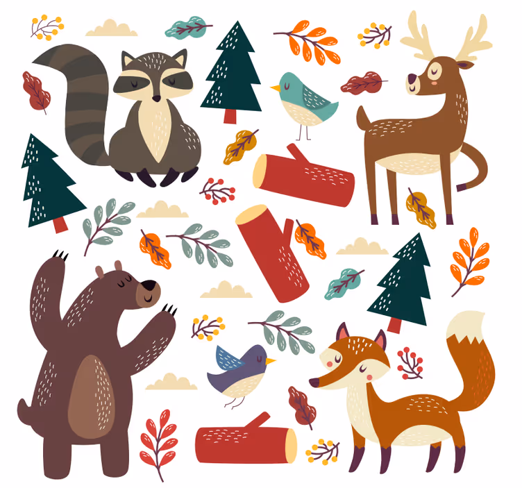 Store enrouleur chambre enfant animaux de bébé - TenStickers