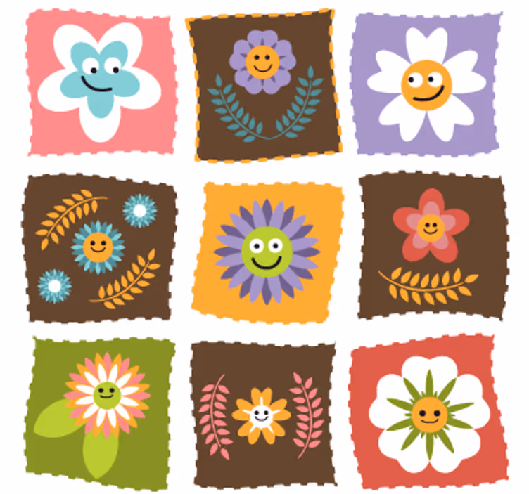 Store enrouleur chambre enfant motif floral enfantin - TenStickers