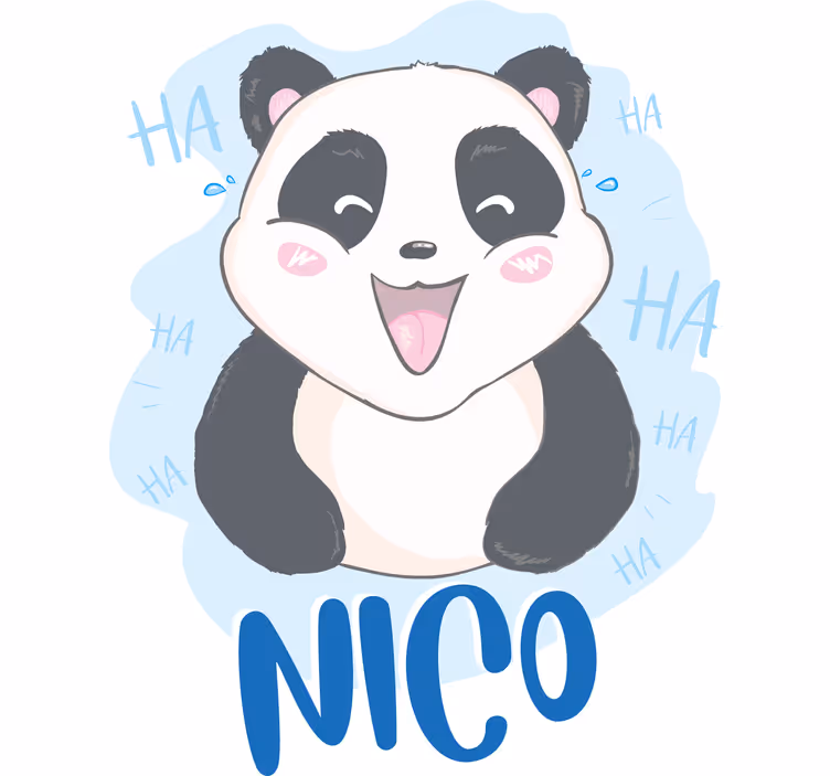 Store enrouleur chambre enfant panda surpris prénom - TenStickers