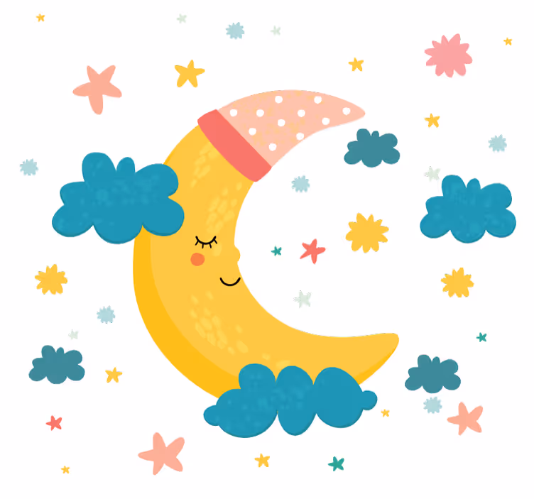 Store enrouleur chambre enfant lune et étoiles cozy - TenStickers