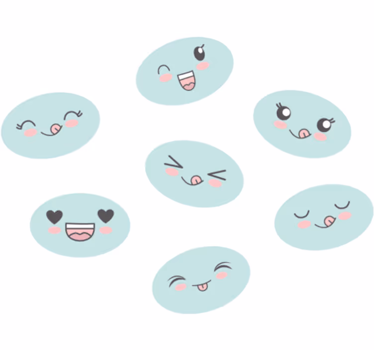 Store enrouleur chambre enfant visages anime mignons - TenStickers