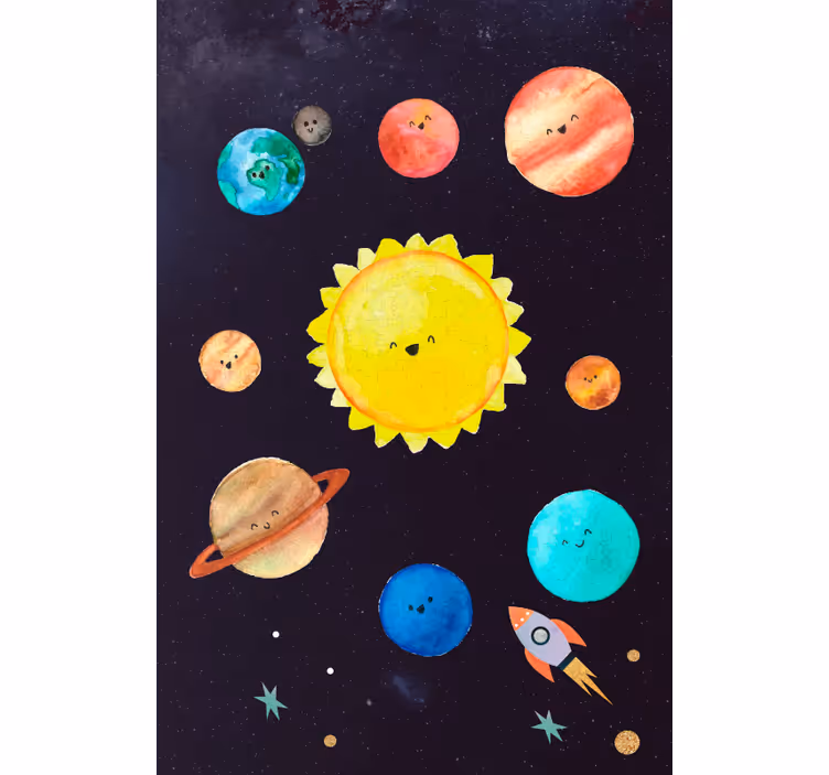 Store enrouleur chambre enfant système solaire enfants - TenStickers